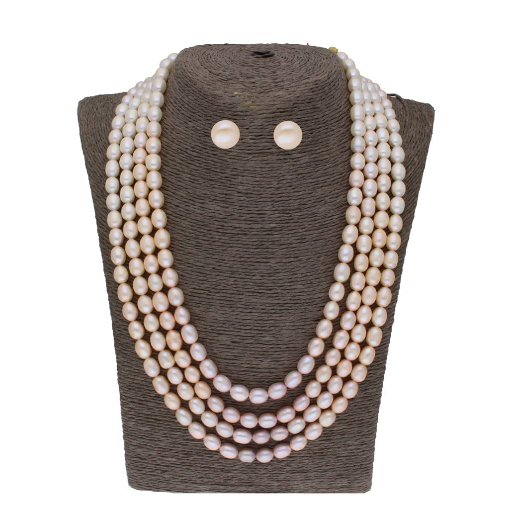 Tulsi 4 Lines Pearl Necklaces : JPFEB-22-190