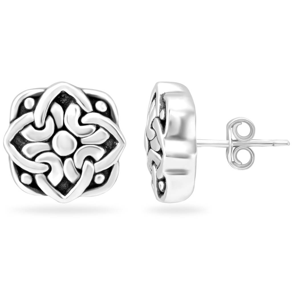 925 Sterling Silver Oxidised Anti Tarnish Small Antique Stud Earrings Jewellery Collections Navratri Gift For Women  : PF17E70