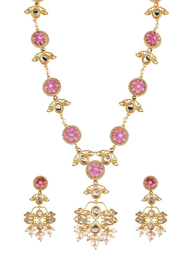 Heer Gulsheen Long Pendant Necklace Set : 8905124516647