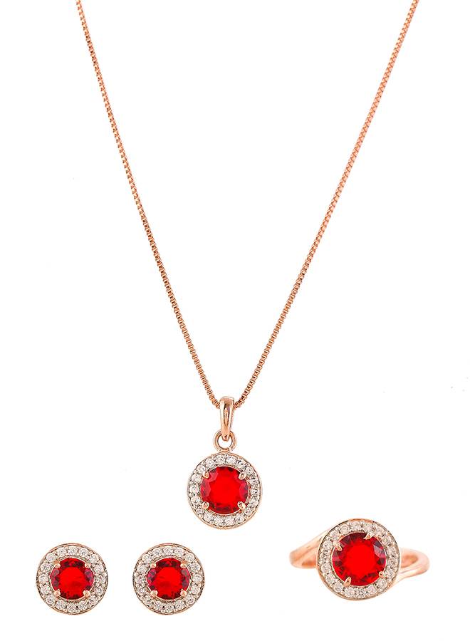 Sparkling Essentials Red Round Cut Zirconia Box Set : 8905124480306