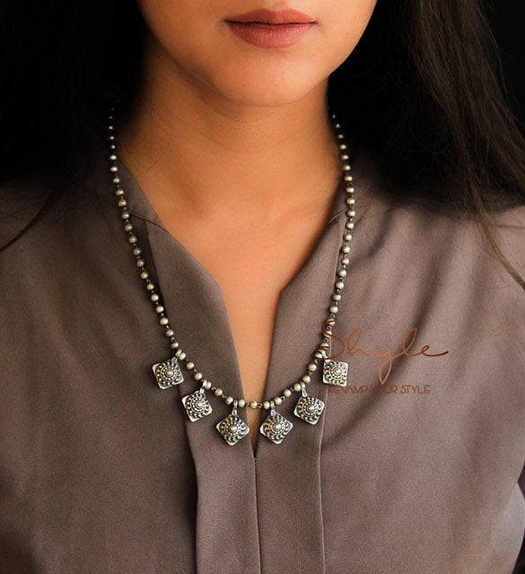 Adya Quirky Drop Ball Chain Necklace : SN1007-1-1-1-1-1-2-2