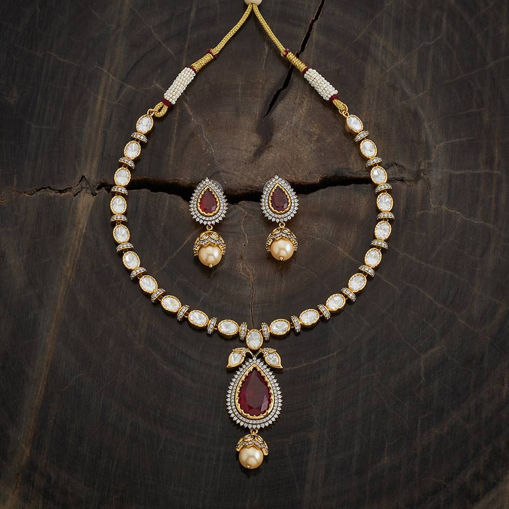 Kushal'S Fashion Jewellery Victorian-Plated Ethnic Kundan Jewellery Set-173036 : 415215