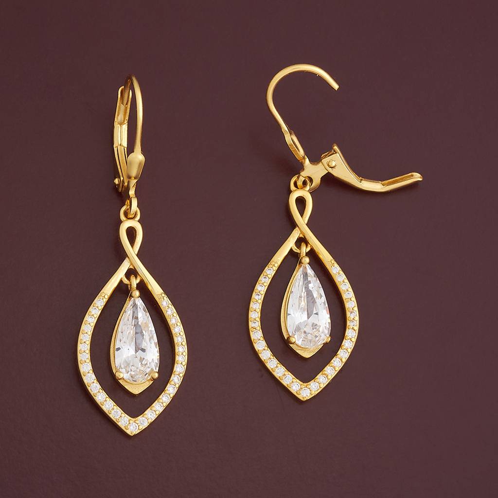 Kushal'S Fashion Jewellery Plated Zircon 92.5 Sterling Silver Hoops & Huggies-183097 : 437189