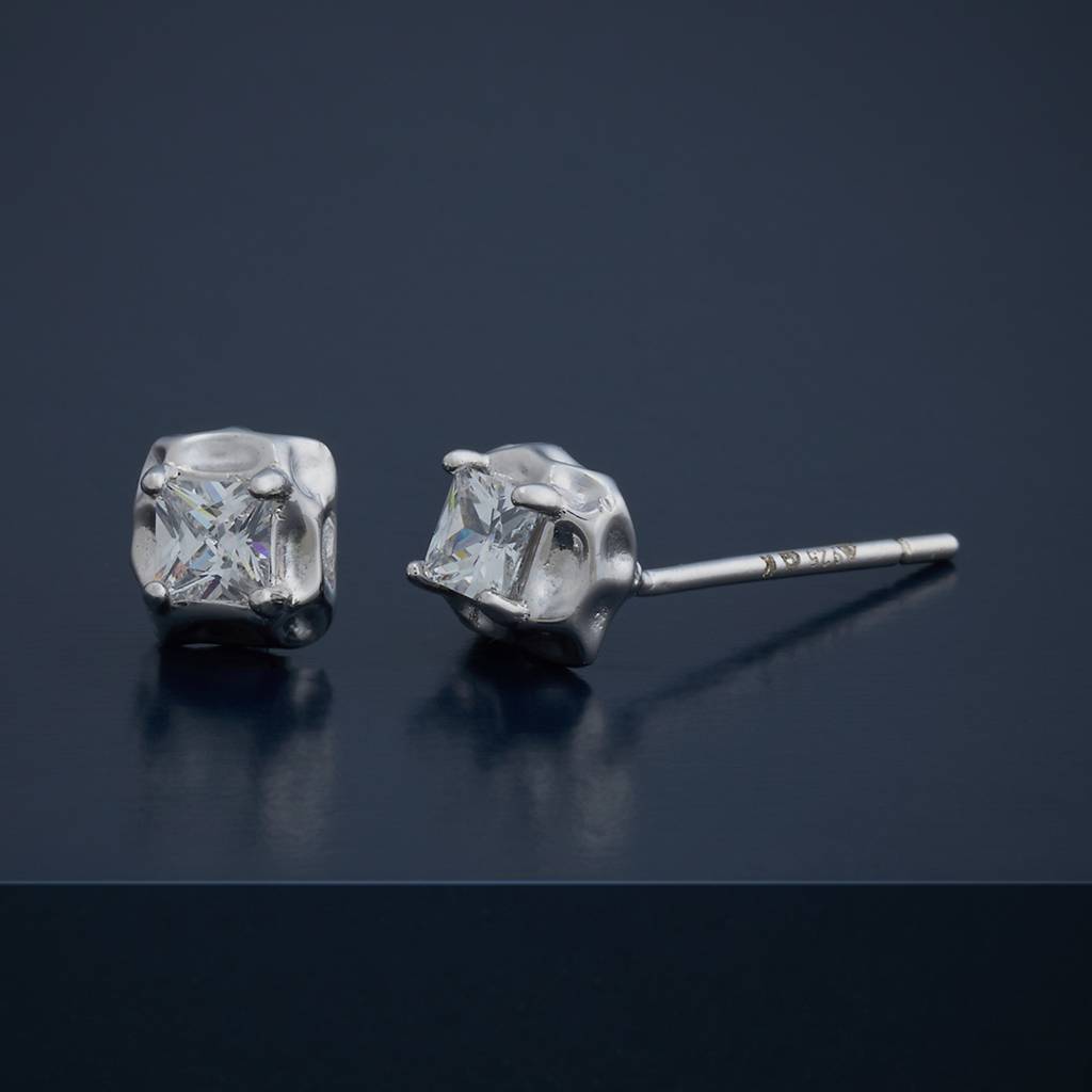 Kushal'S Fashion Jewellery Plated Zircon 92.5 Sterling Silver Studs-183152 : 437325