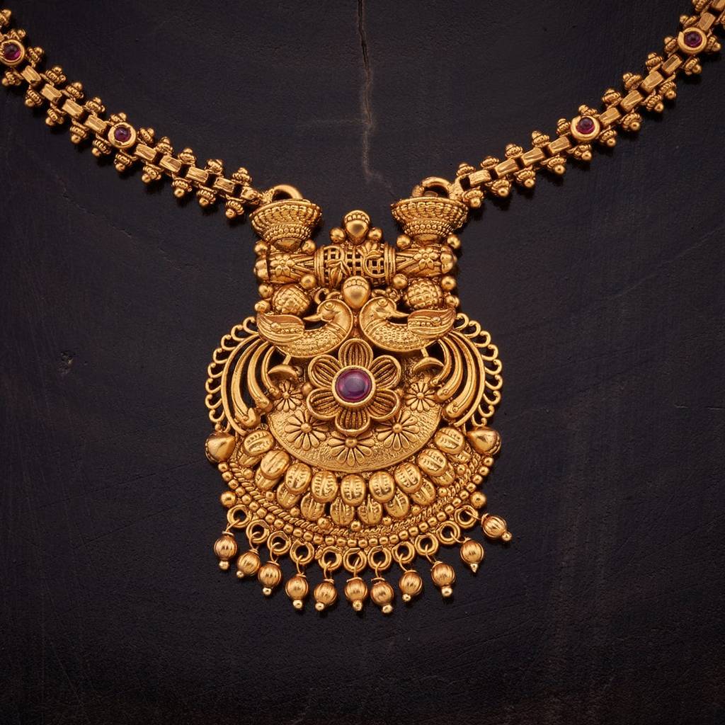 Kushal'S Fashion Jewellery Ruby Gold-Plated Ethnic Antique Jewellery Set -404677 : 404677