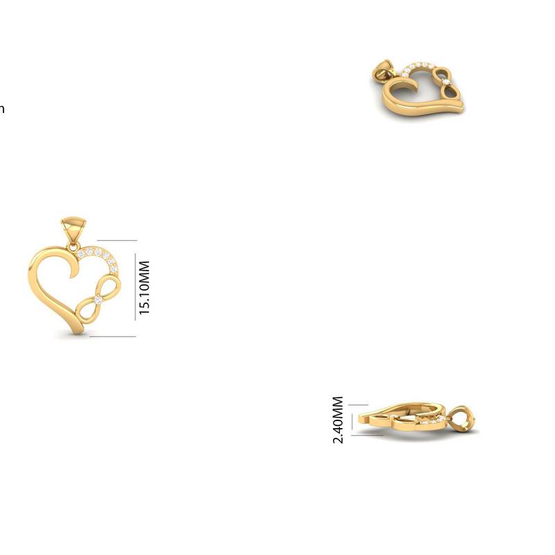 Infinity Heart Moissanite Necklace : TGDP-294-Y