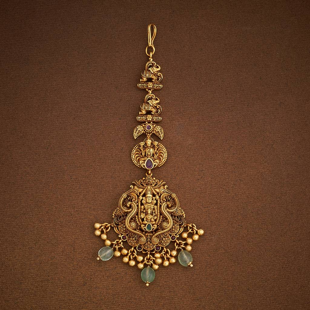 Kushal'S Fashion Jewellery Gold-Plated Ethnic Antique Tikka -182518 : 435900