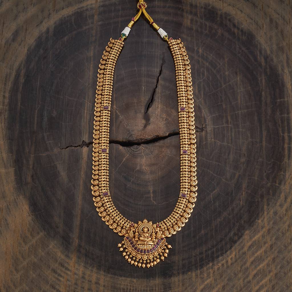 Kushal'S Fashion Jewellery Ruby Gold-Plated Ethnic Antique Necklace  -183274 : 437684