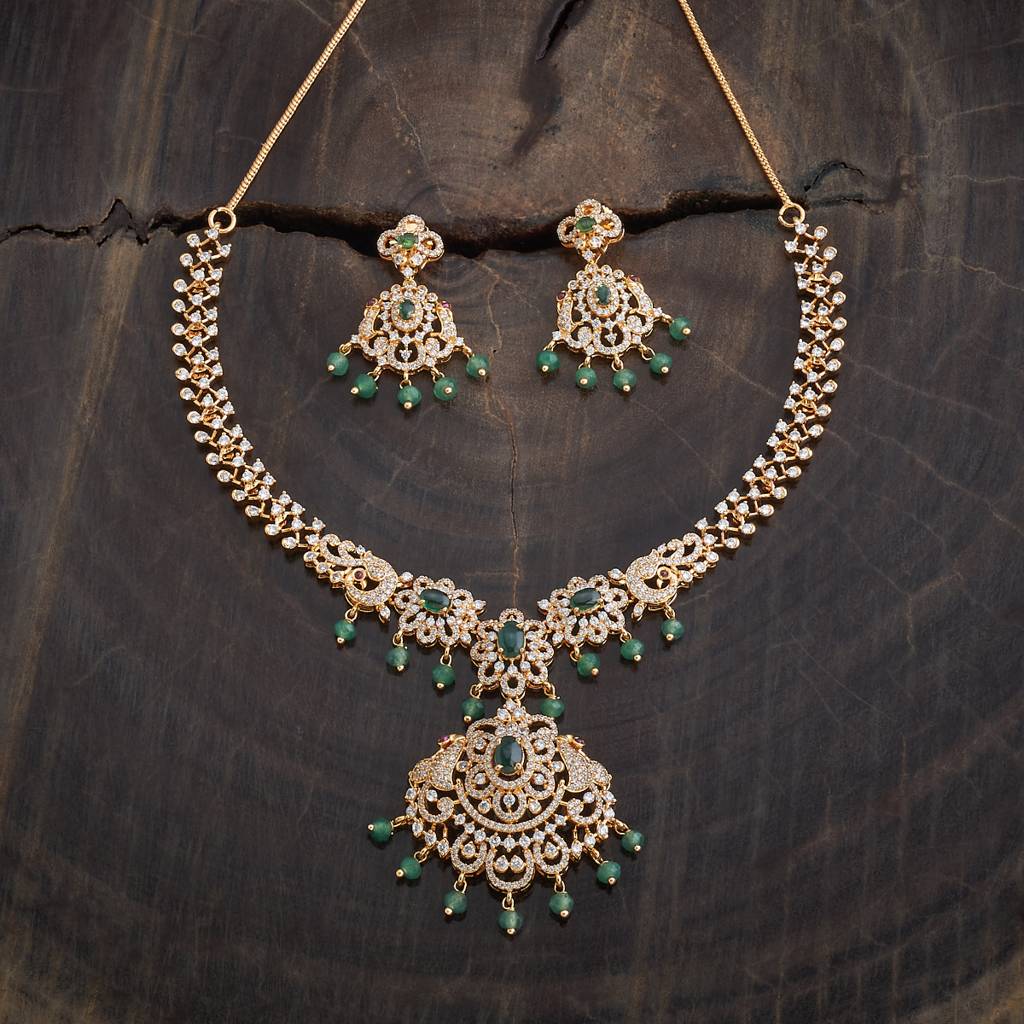 Kushal'S Fashion Jewellery Gold Plated Cubic Zirconia Studded