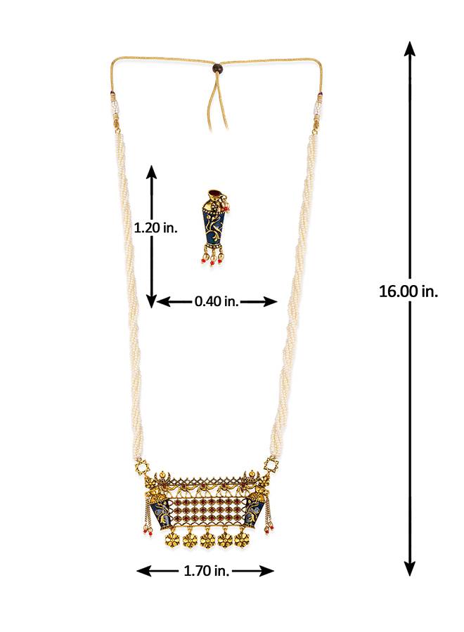 Arabian Nights Antique Round Brass Jewellery Set : 8905124423846