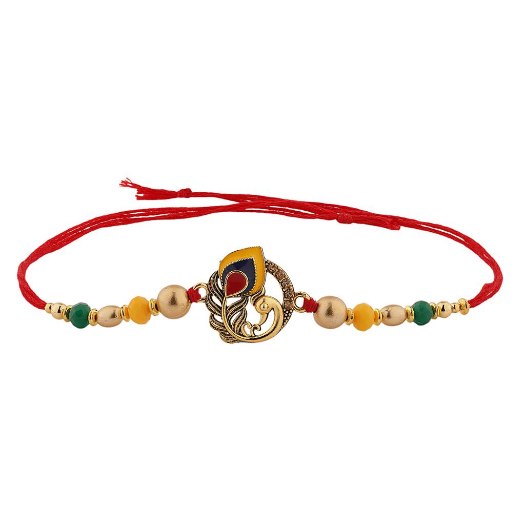 Divine Lord Krishna Mor Pankh Rakhi For Brother : 8905124561890