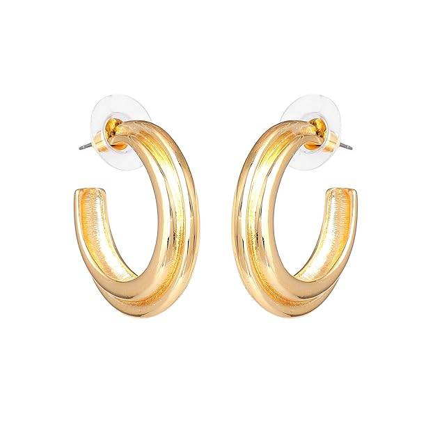 Gold Plated Fashion-Forward Simple Classic Half Hoop Earrings For Girls : 196708-2NIGER