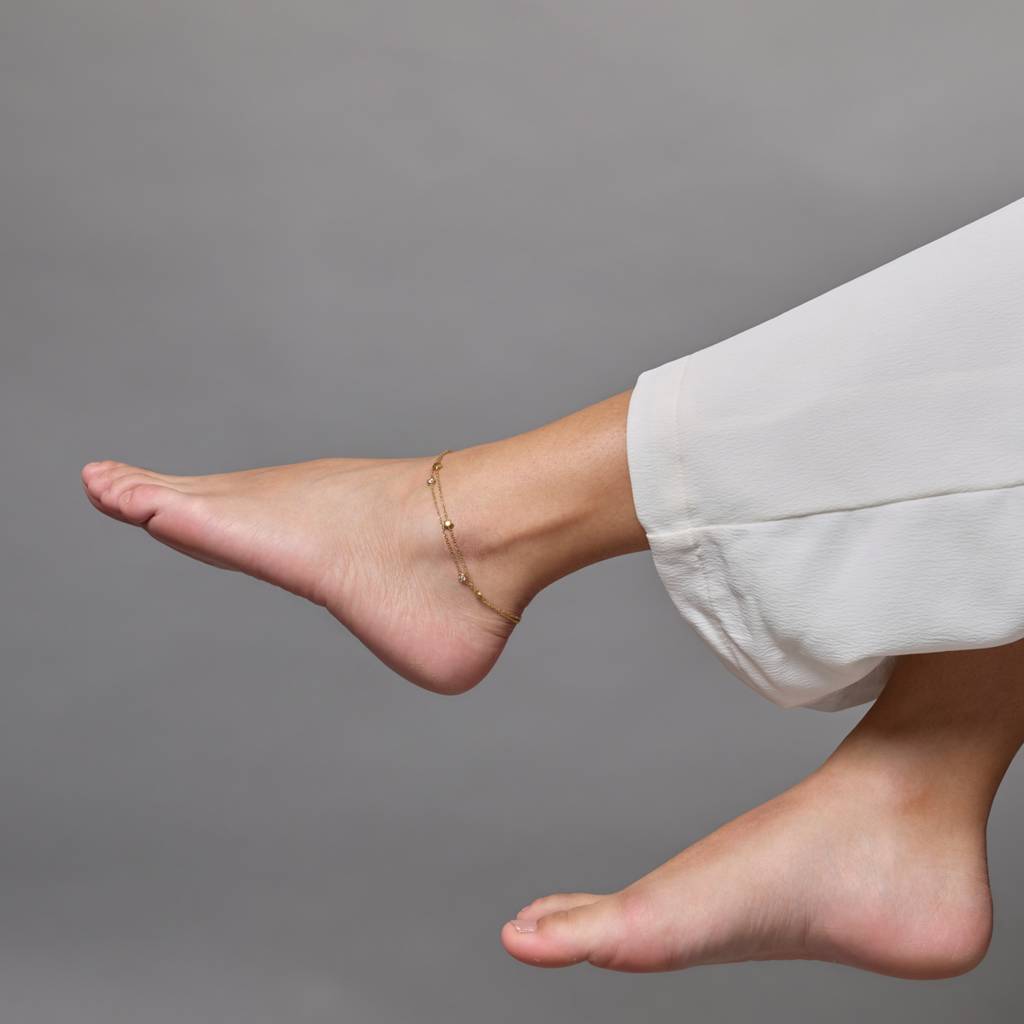 Kushal'S Fashion Jewellery White Gold-Plated Party Trendy Zircon Anklet -455114 : 455114