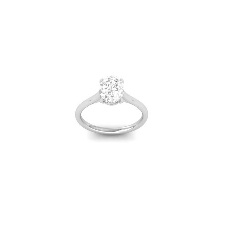 Classic Oval Cut Moissanite Solitaire Ring 14 Yellow Gold Plated : TGDR-618-R-6