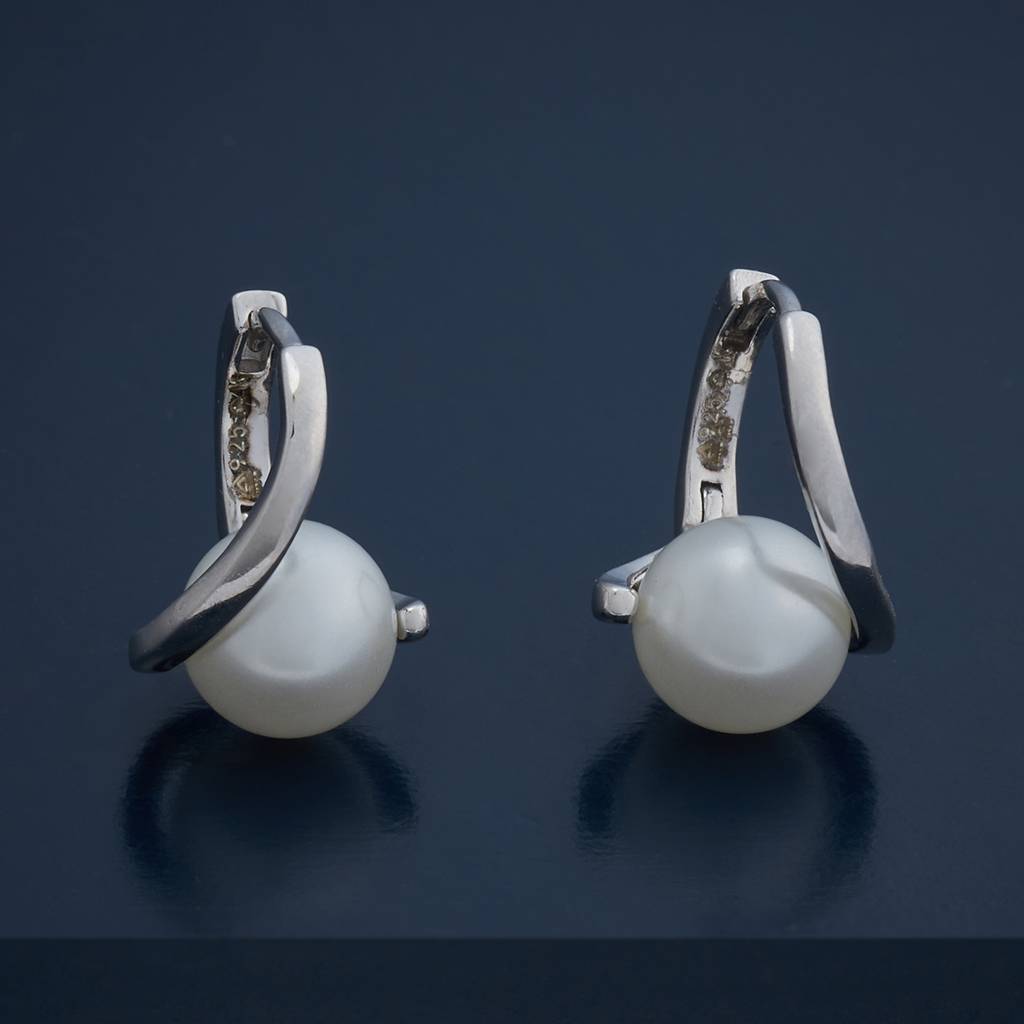 Kushal'S Fashion Jewellery Pearl Plated Party 92.5 Sterling Silver Hoop Balis-183103 : 437208