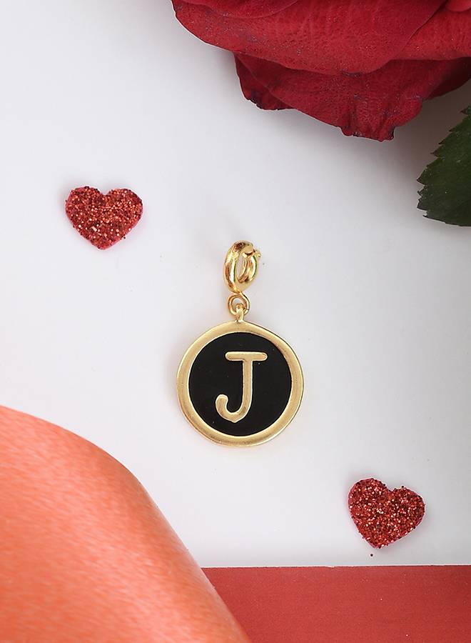 Valentine'S Day Collection Alphabet Black Enamel Charm : 8905124491555