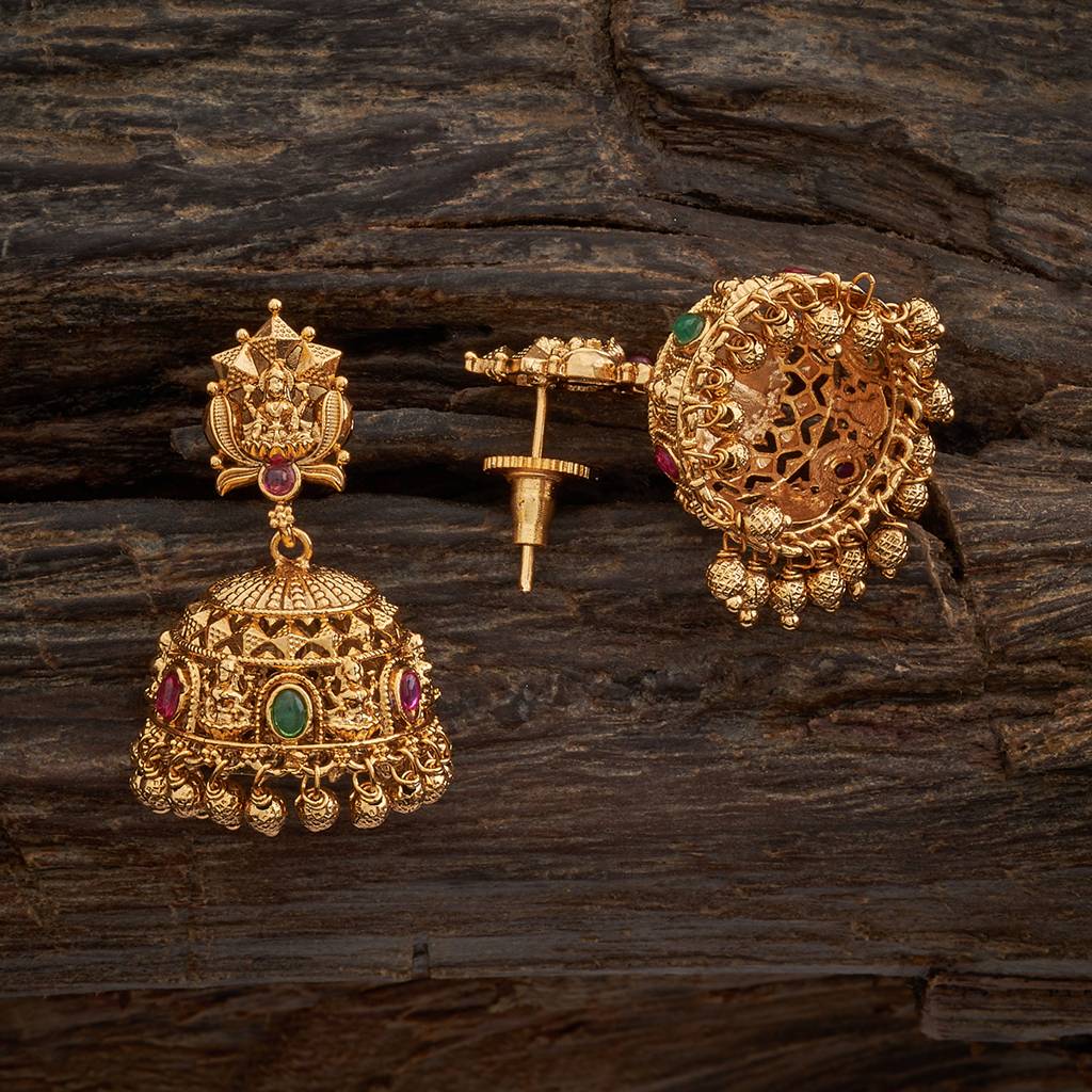 Kushal'S Fashion Jewellery Gold-Plated Ethnic Antique Jhumkas-157635 : 396269
