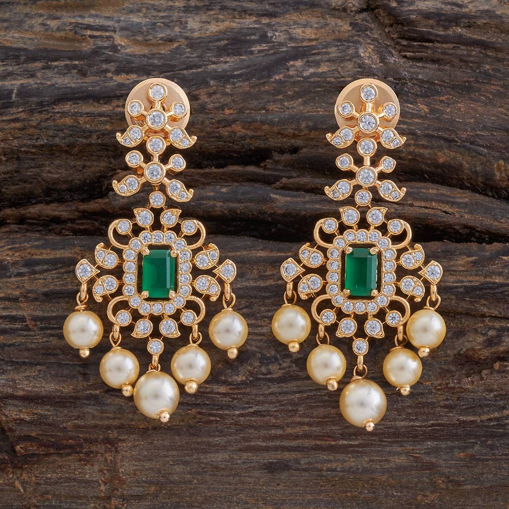 Kushal'S Fashion Jewellery Plated Party Zircon Drop Earrings-175774 : 421356