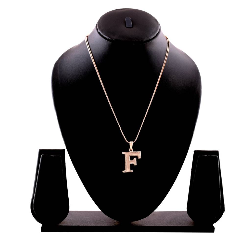 Estele Rosegold Plated F Letter Charm Pendant For Women : 1009-FPENDANT