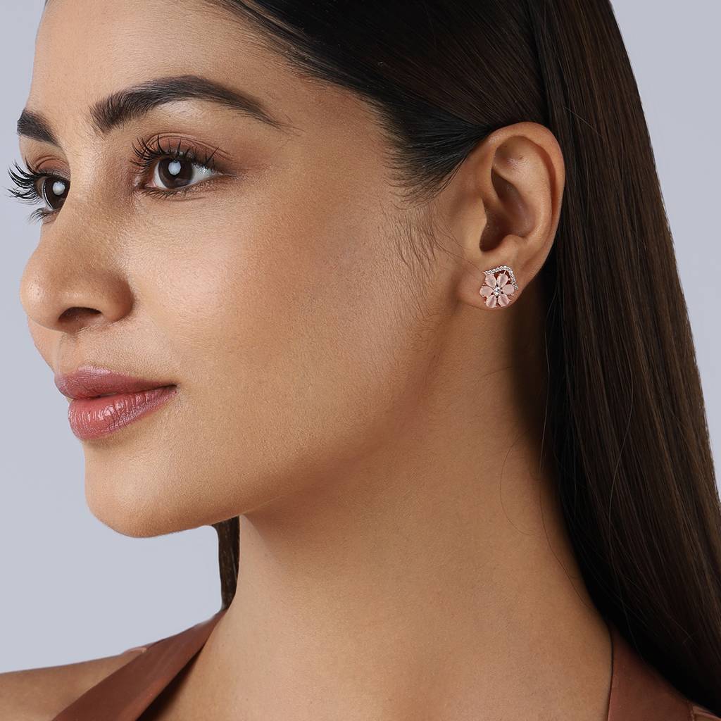 Mint Rose Gold-Plated Party Zircon Studs-388837 : 388837