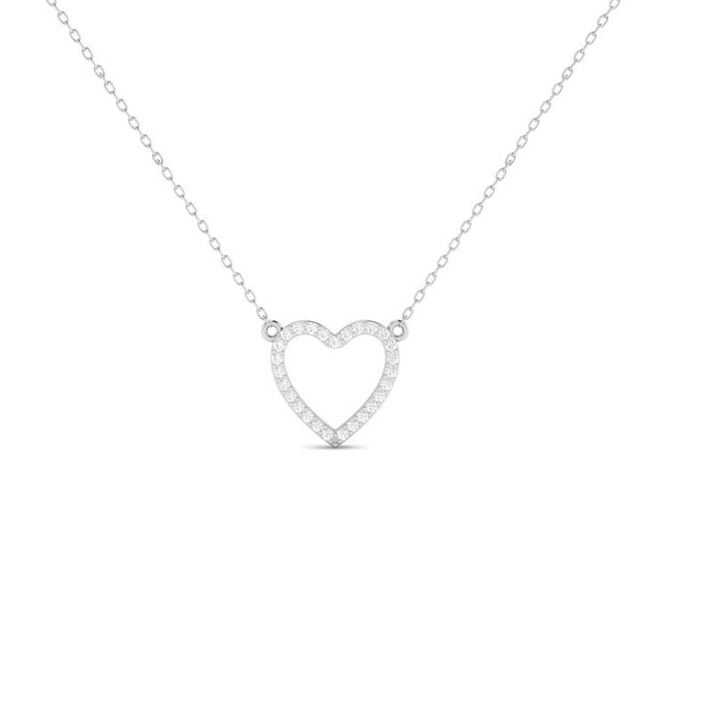 Moissanite Open Heart Necklace : TGDP-286-Y