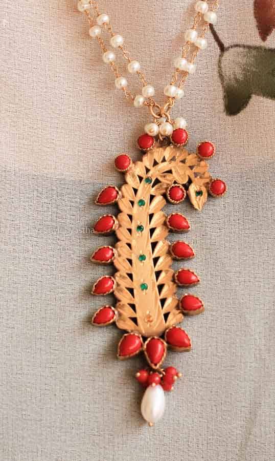 Qurbat Peacock Jodhpuri Art Necklace : SN154