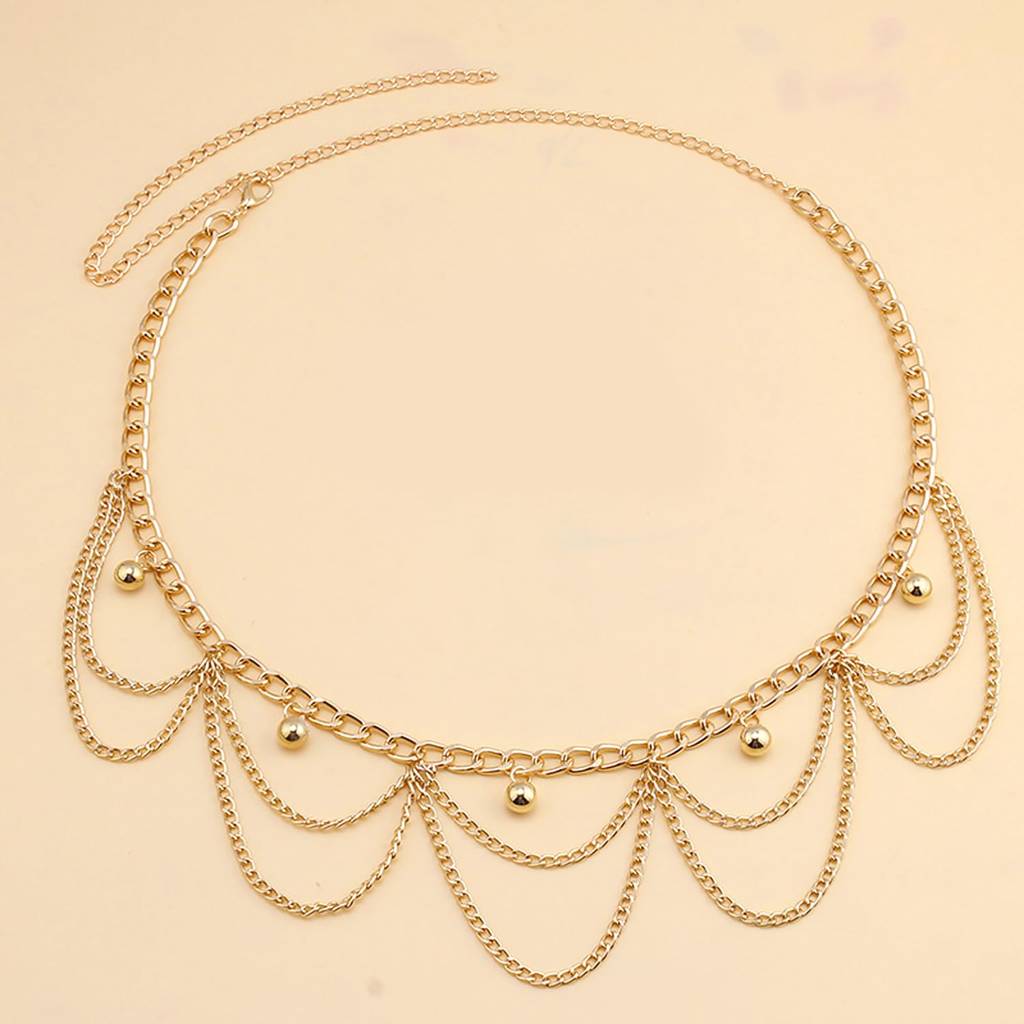 Gold Plated Body Chain Kamarbandh Belly Waist Chain Dress Belt Chain Summer Beach Jewellery For Women : PX8BCH007G