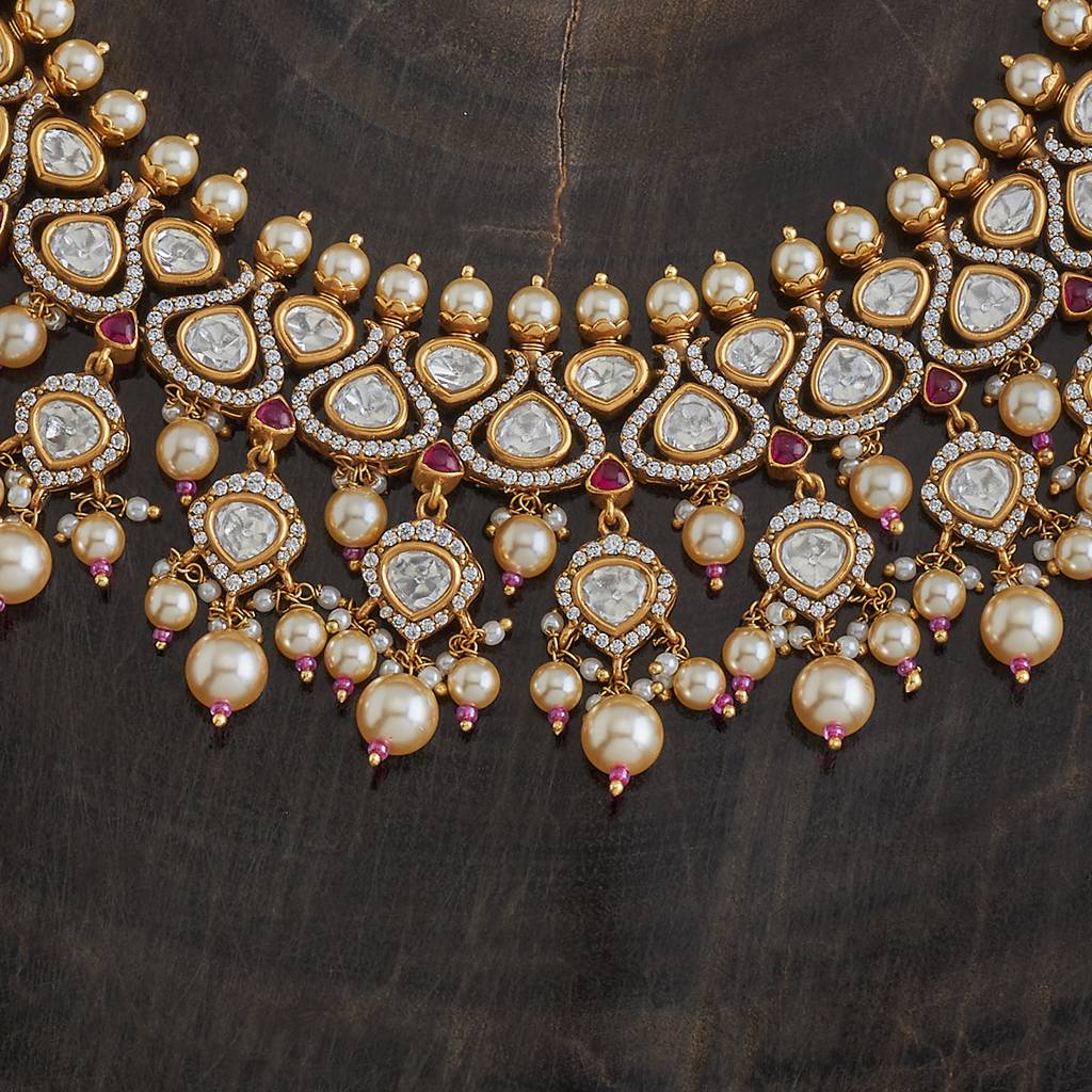 Kushal'S Fashion Jewellery Ruby Victorian-Plated Ethnic Copper Kundan Jewellery Set-176785 : 423803