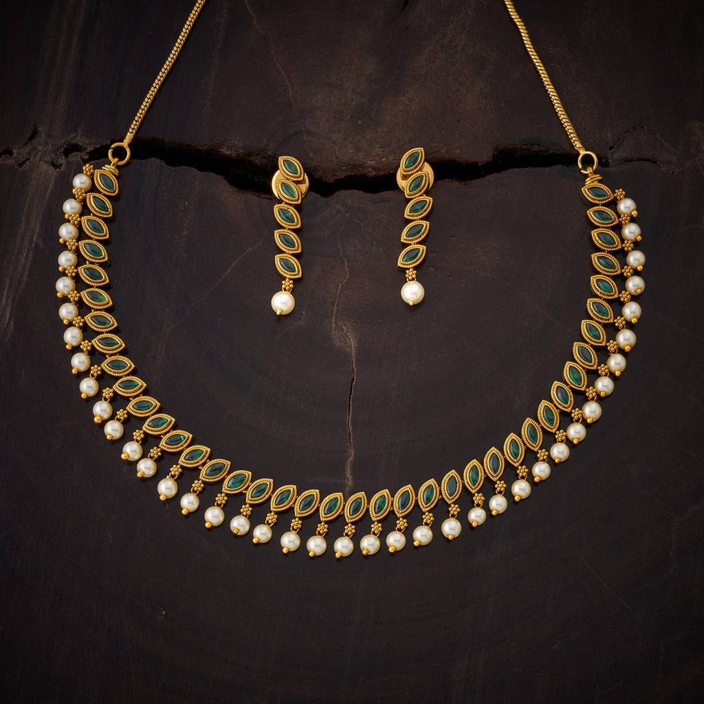 Kushal'S Fashion Jewellery-Plated Ethnic Antique Jewellery Set-151363 : 407007