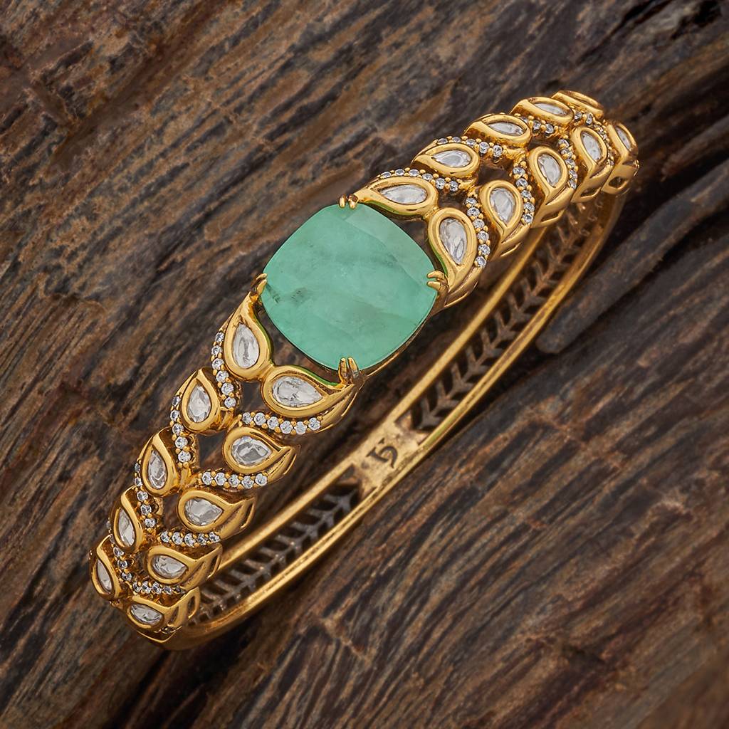 Kushal'S Fashion Jewellery Victorian-Plated Zircon Diamond Studded Bangle-Style Bracelet-178288 : 426939