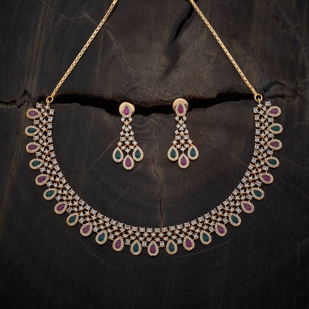 Kushal'S Fashion Jewellery Zircon Necklace -170163 : 416141