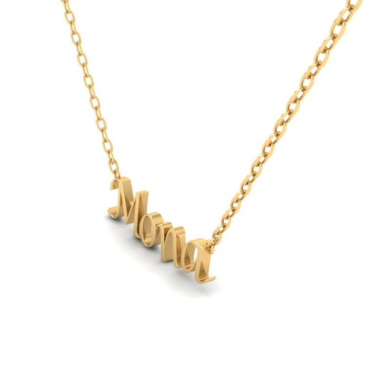 Personalized Cursive Nameplate Necklace : TGDP-206-Y