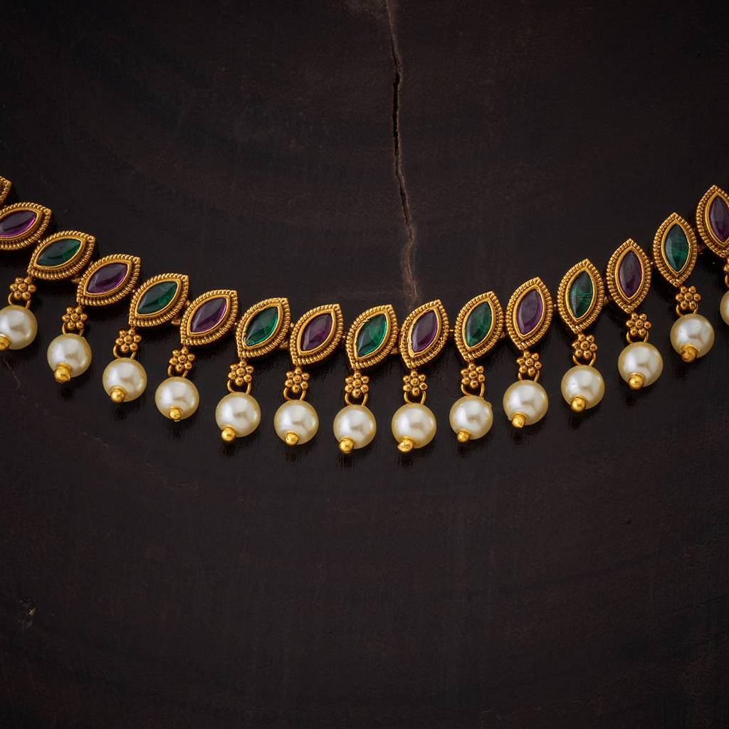 Kushal'S Fashion Jewellery-Plated Ethnic Antique Jewellery Set-151363 : 407007
