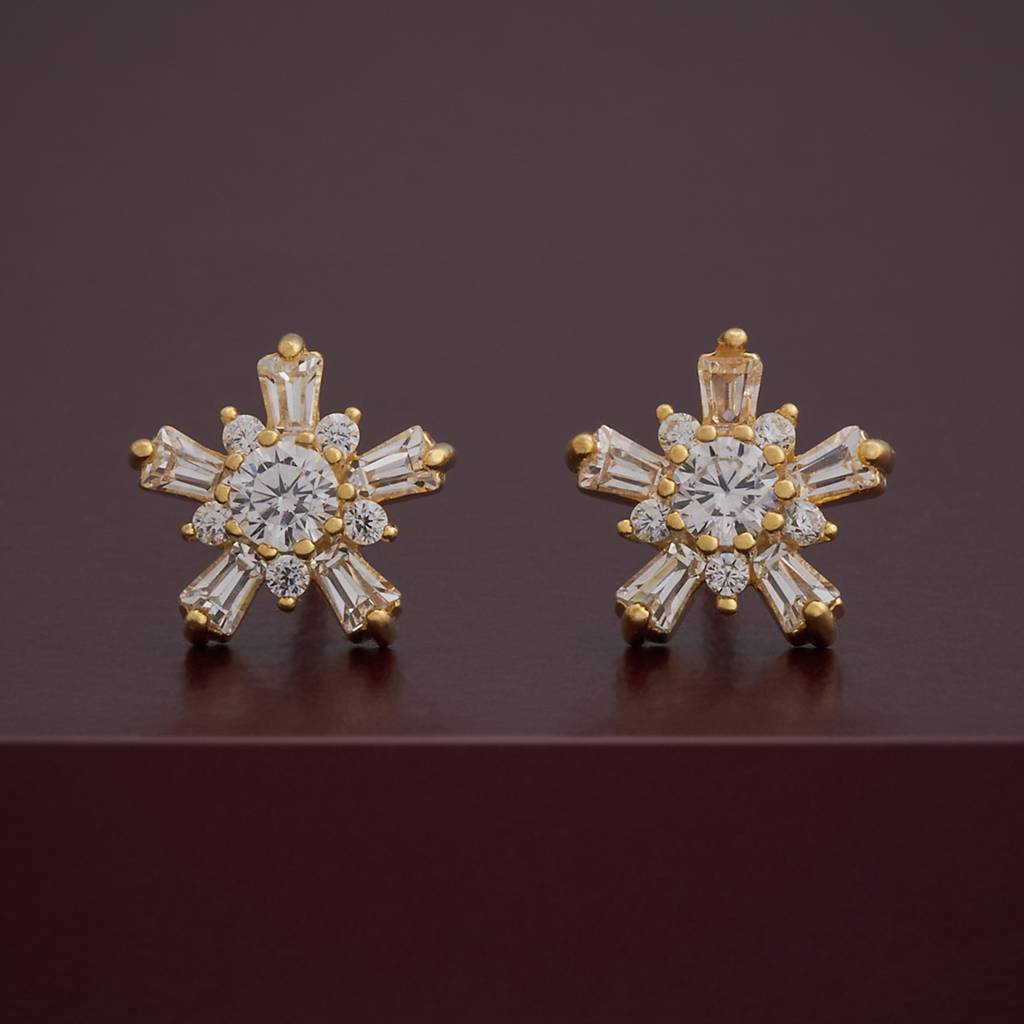 Kushal'S Fashion Jewellery Plated Zircon 92.5 Sterling Silver Studs-183227 : 437586