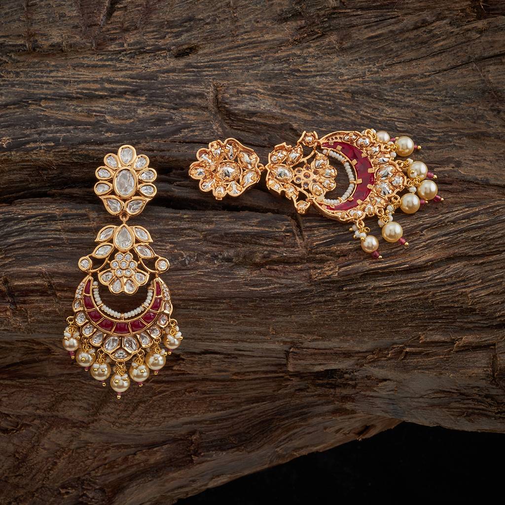 Kushal'S Fashion Jewellery Victorian-Plated Ethnic Kundan Drop Earrings-164026 : 409799
