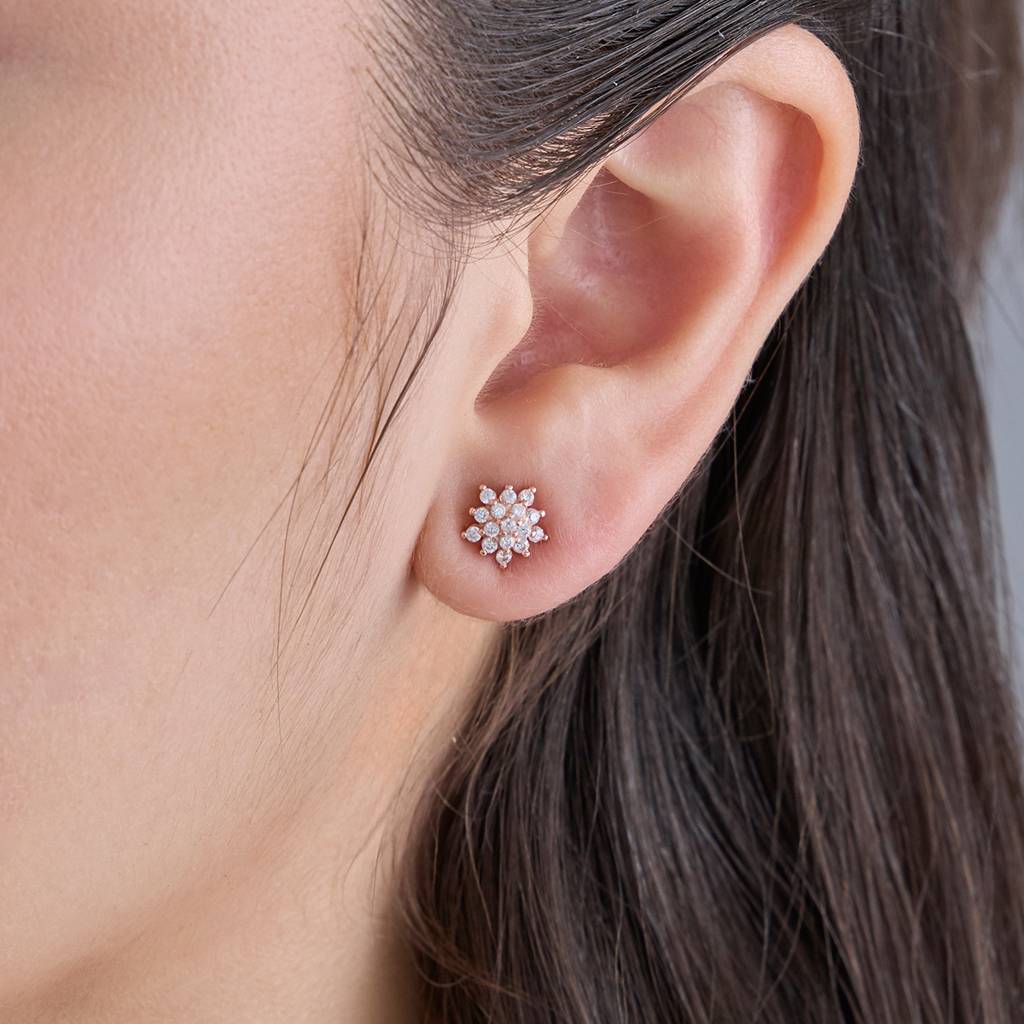 Kushal'S Fashion Jewellery Plated Zircon 92.5 Sterling Silver Studs-183132 : 437418