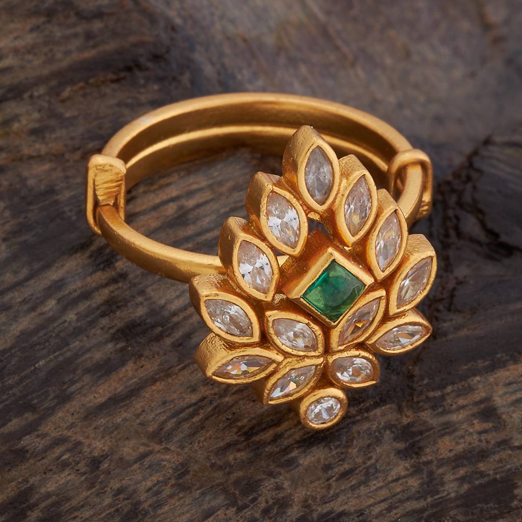 Kushal'S Fashion Jewellery Gold Plated Artificial Stones Studded Finger Ring-178157 : 426736