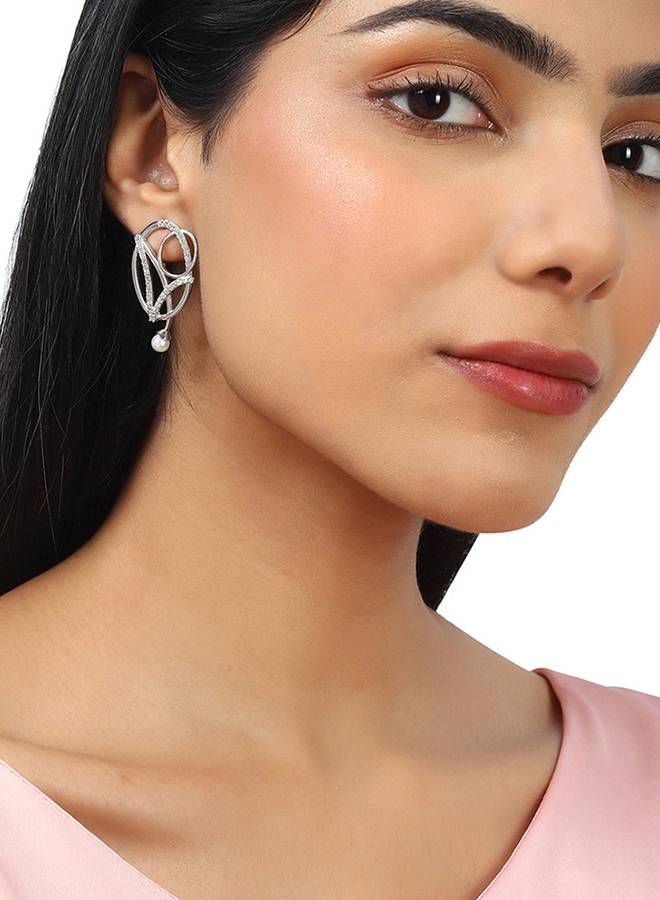 Voylla Silver Brass Earrings-Vmjai43750 : 8905124433609