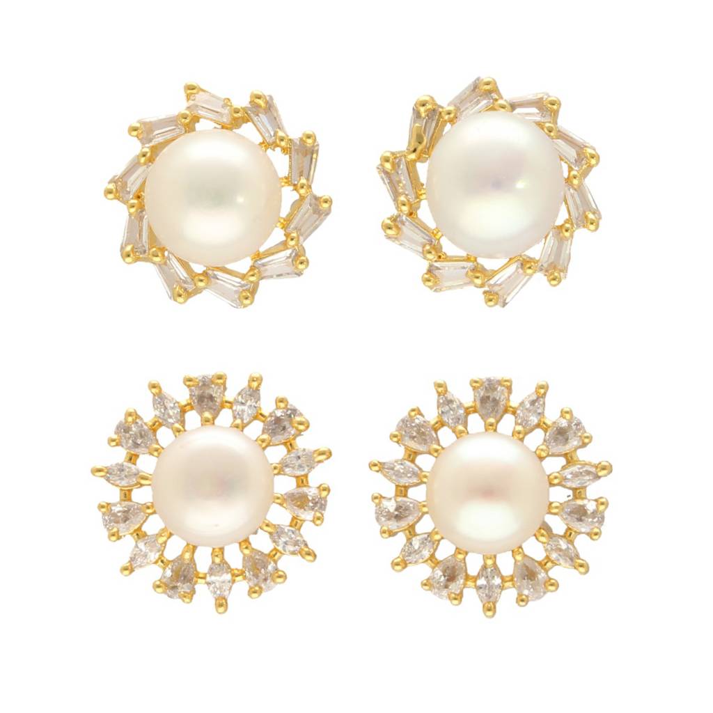 Caralin Pearl Earrings Pack 2 : JPD-24-12