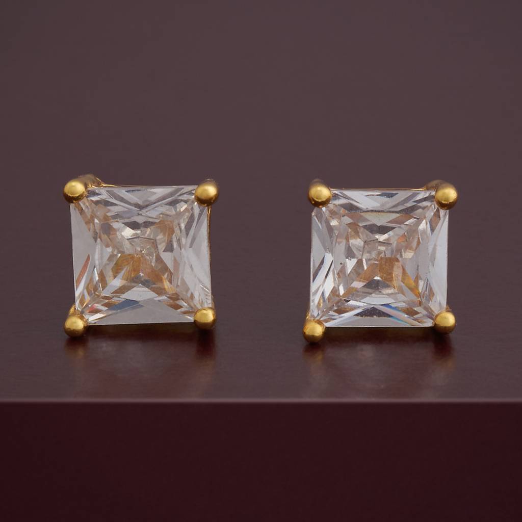 Kushal'S Fashion Jewellery Plated Zircon 92.5 Sterling Silver Studs-183235 : 437847