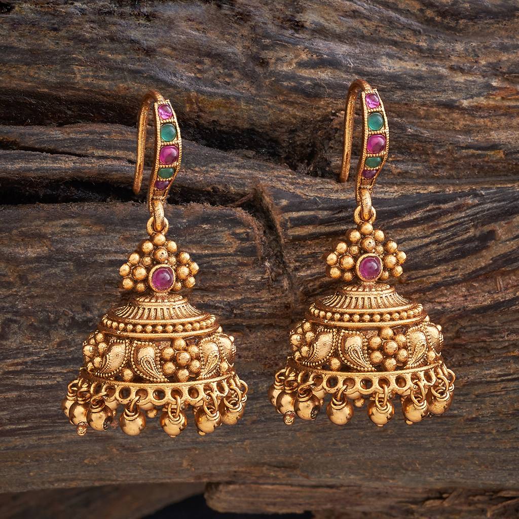Kushal'S Fashion Jewellery Dome Shaped Jhumkas Earrings-176265 : 434238