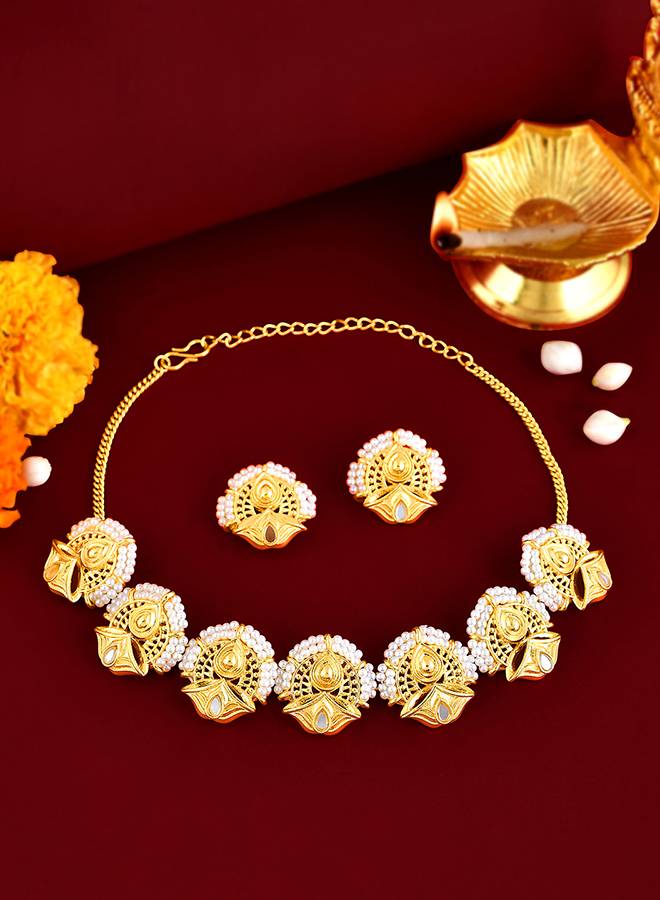 Aradhana Damini Necklace Set : 8905124510720