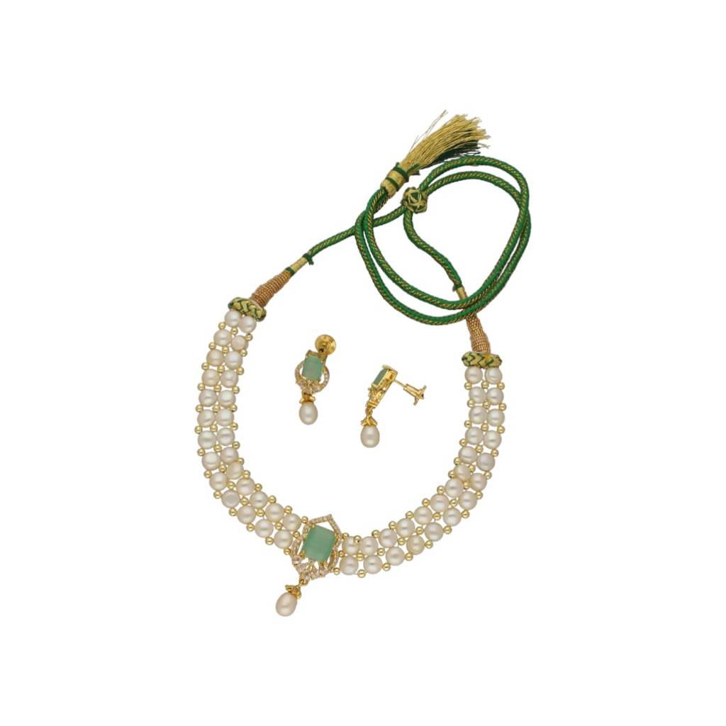 Charming 2 String White Pearl Choker : JPAUG-23-055
