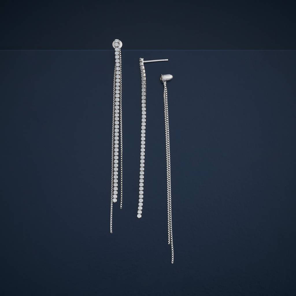 Kushal'S Fashion Jewellery White Rhodium-Plated Party Zircon 92.5 Sterling Silver Drop Earrings-183055 : 439795
