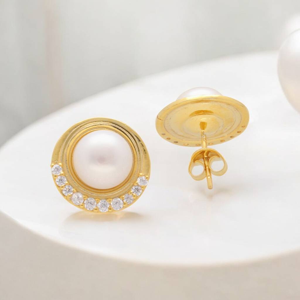Harinakshi 925 Silver Stud Earrings : JPMAY-22-122