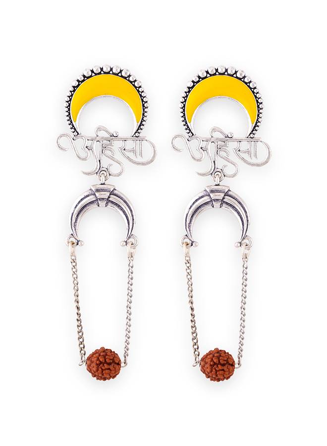 Aham Brahmasmi Ahinsa Drop Earrings : 8905124111903