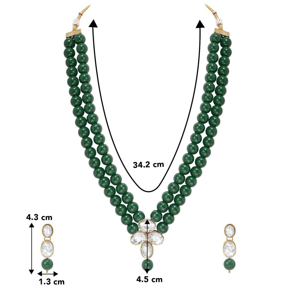 Gold Plated Kundan Long Necklace Earring Indian Traditional Jewellery Set For Women : PF24N22G