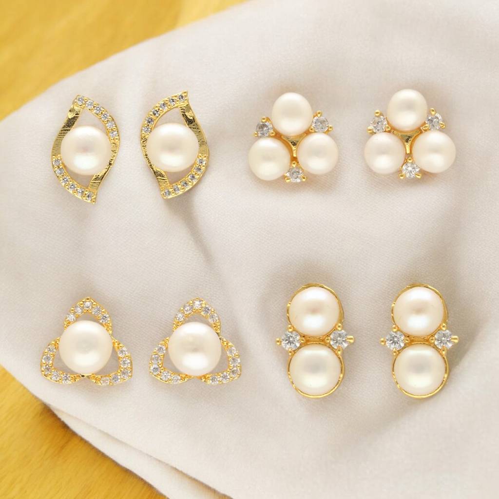 Tanay Pearl Earrings Pack 4 : JPD-24-03