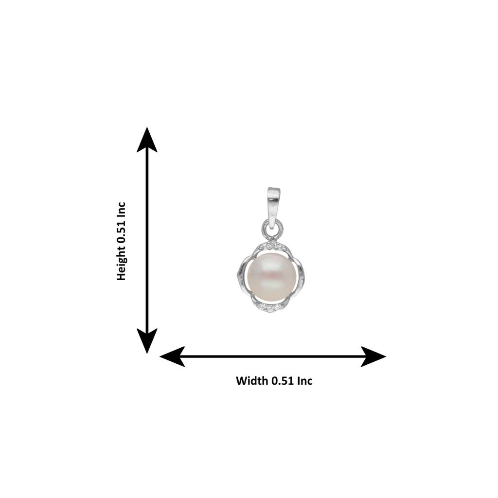 92.5 Sterling Silver Jagrati Light Weight Pearl Pendant : JPMAY-22-186