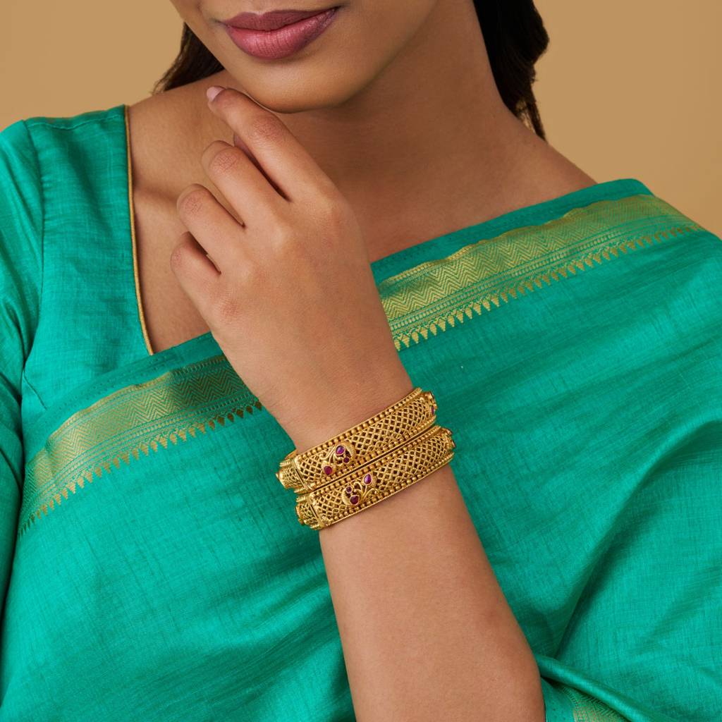 Kushal'S Fashion Jewellery Plated Ethnic Antique Bangle-167505 : 405903